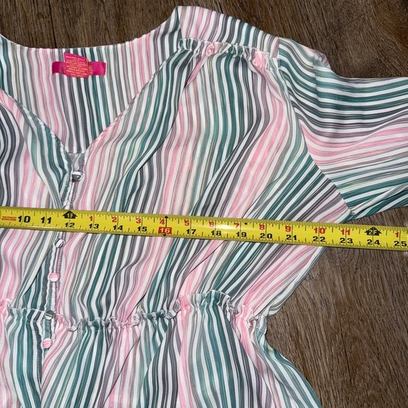 Catherine Malandrino • Striped Bell Sleeve Blouse - Picture 4 of 10